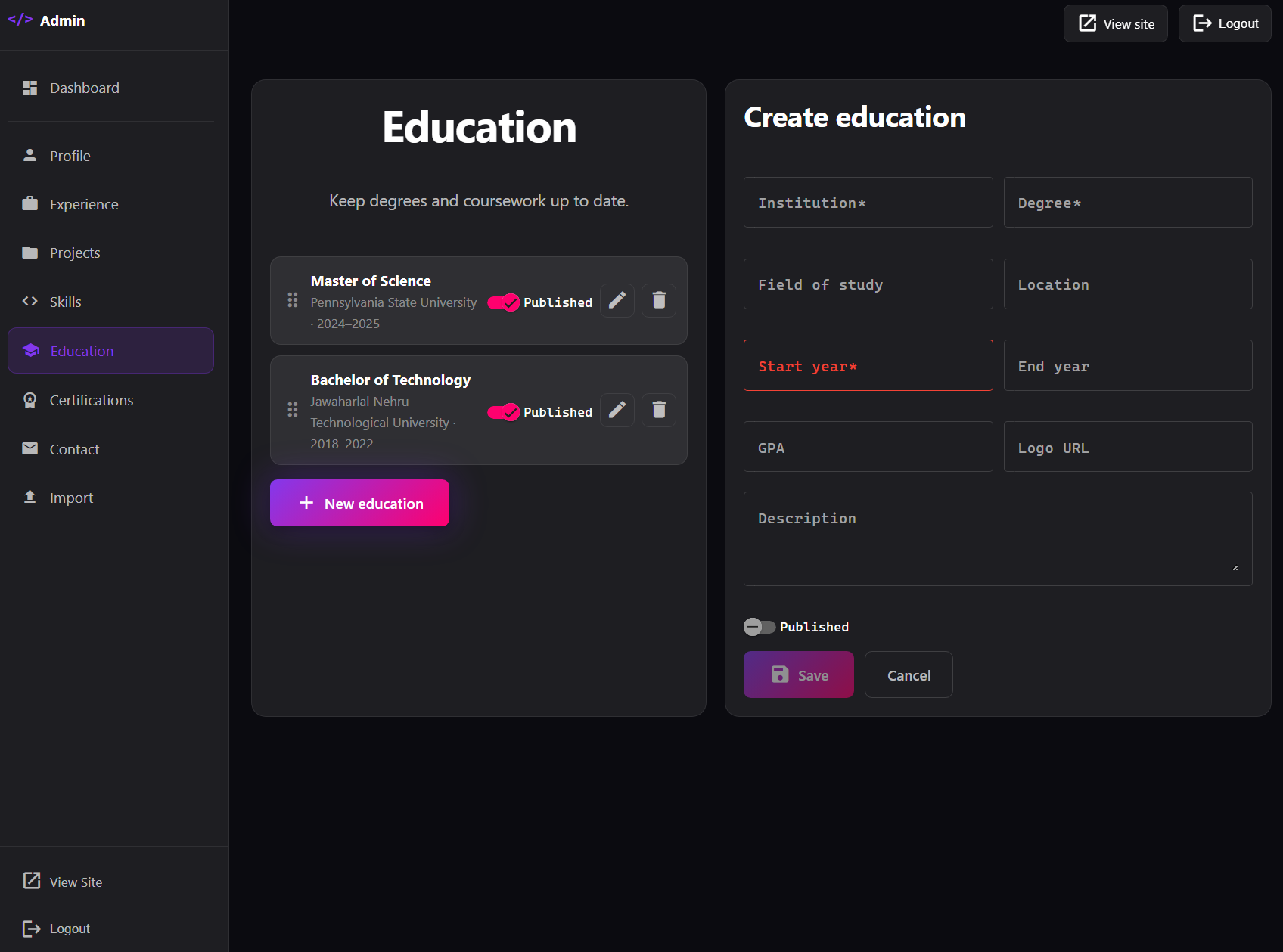 GitHub - Vaibhavi-Sita/sita-portfolio: A production grade full stack ...